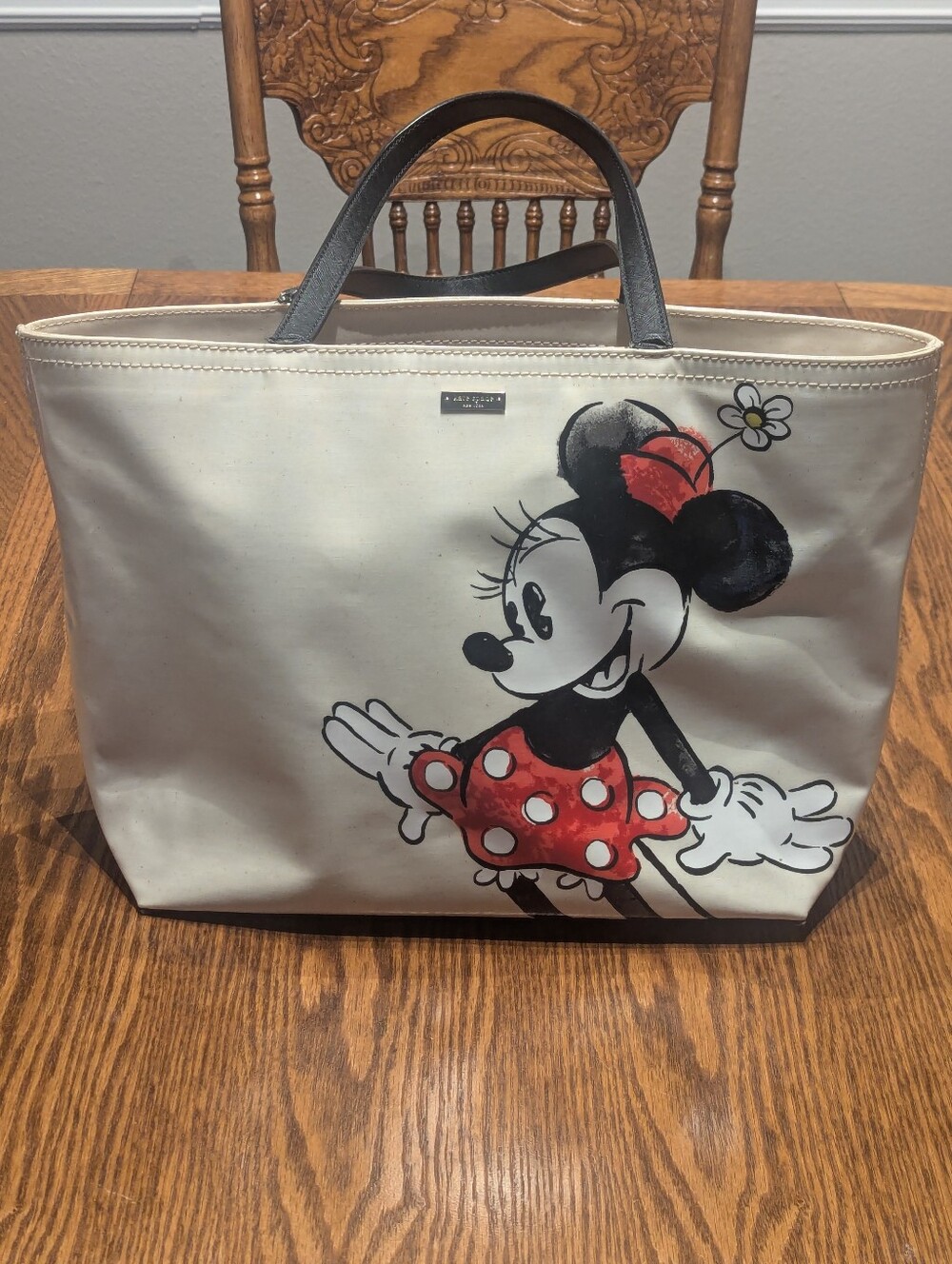 Kate Spade Minnie Mouse Cream and Black Tote Bag